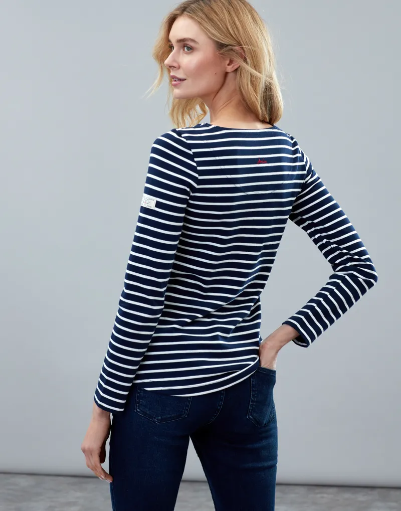 Joules Womens Harbour Jersey in Navy Cream Stripe-5