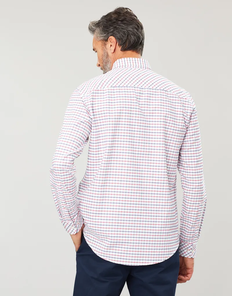 Joules Welford Classic Shirt in White Red Blue Check-2