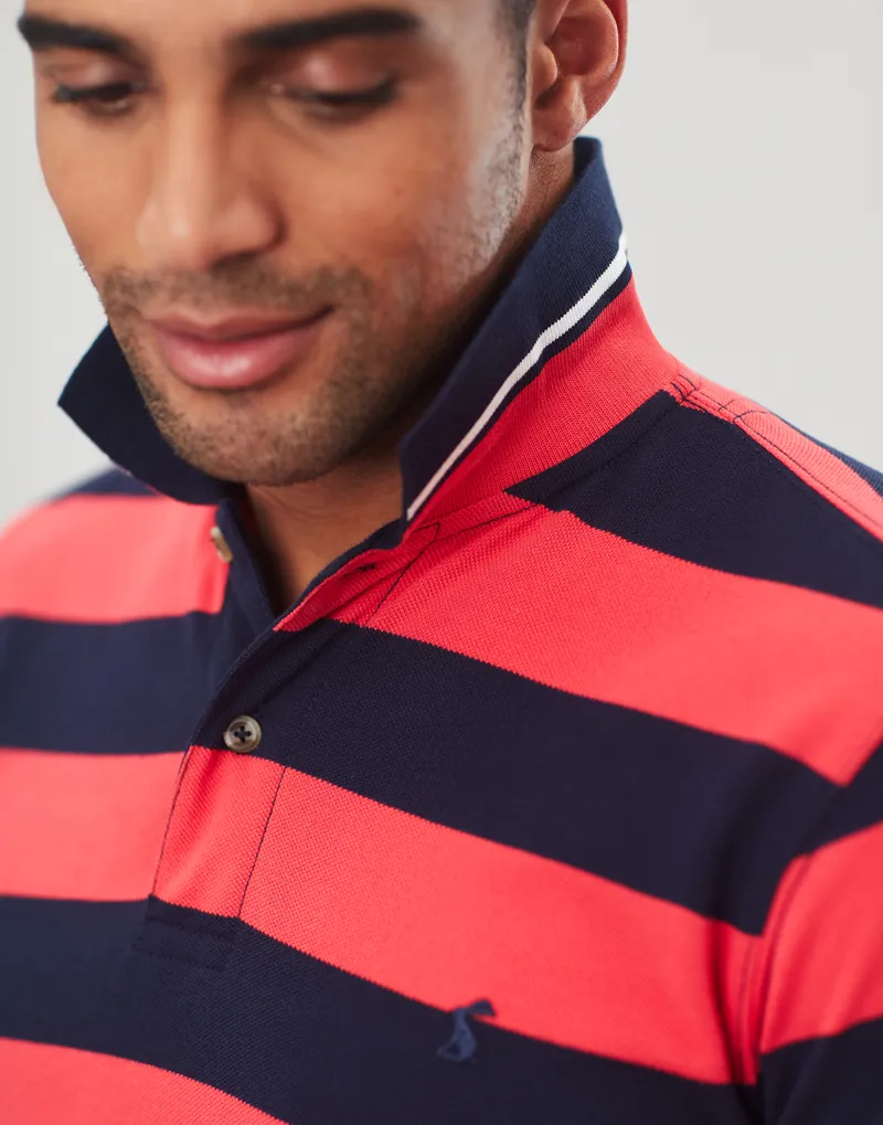 Joules Filbert Polo in Pink Navy Stripe-3