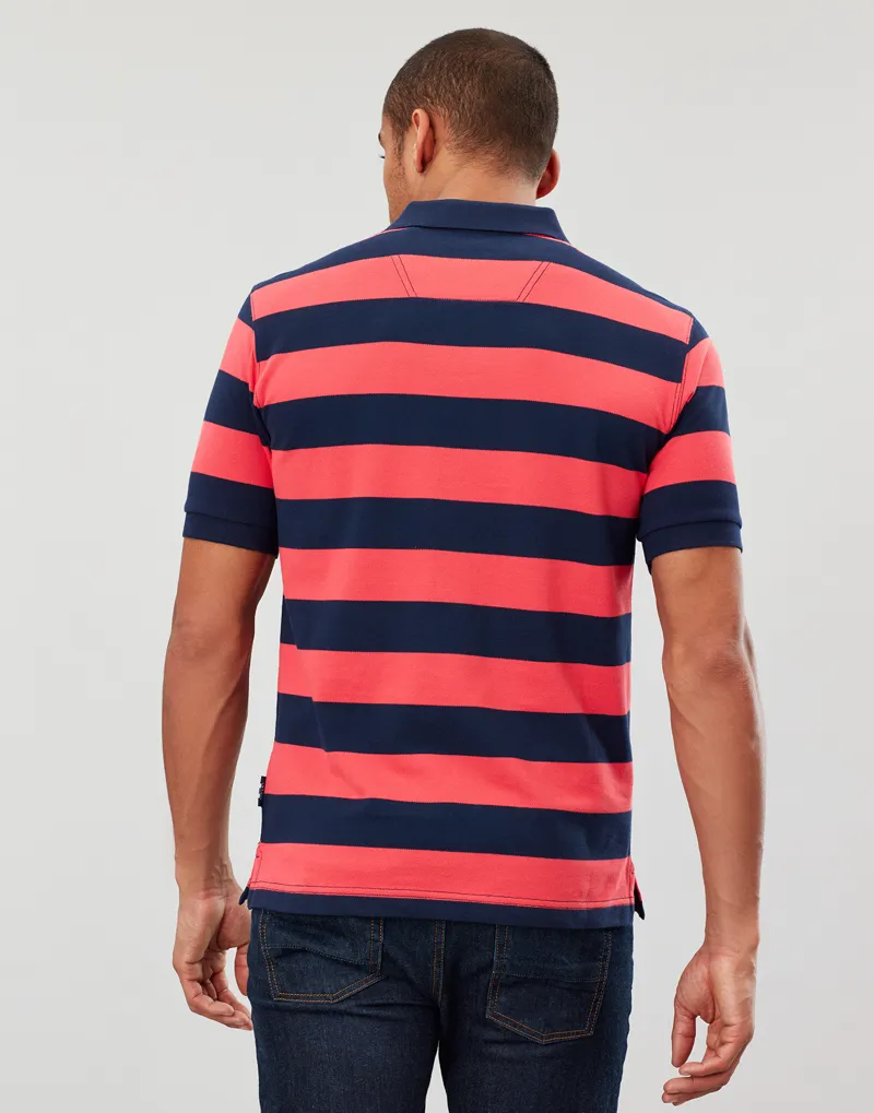 Joules Filbert Polo in Pink Navy Stripe-5