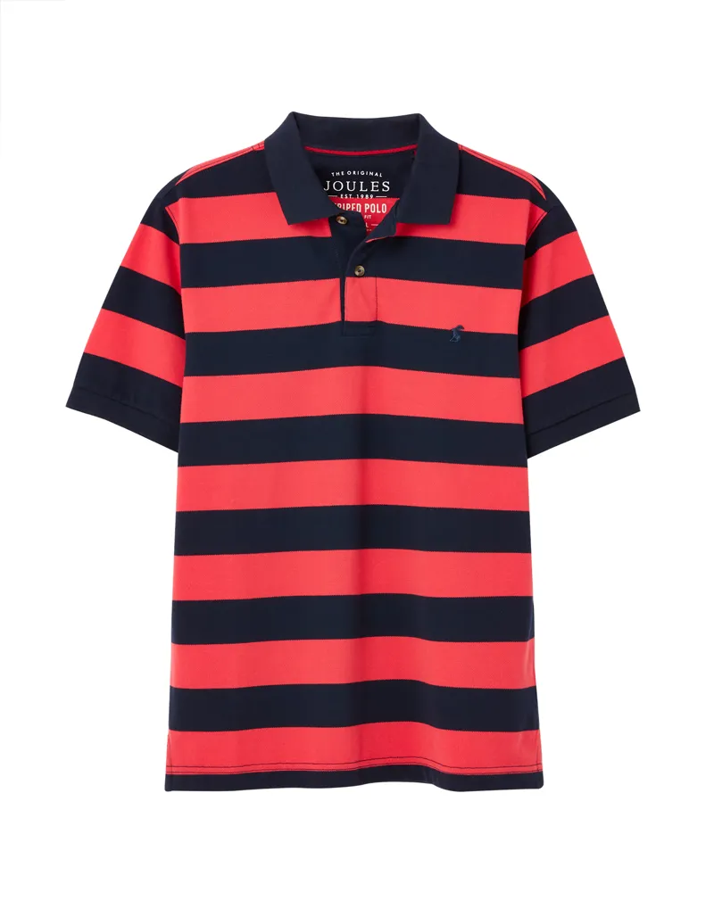 Joules Filbert Polo in Pink Navy Stripe