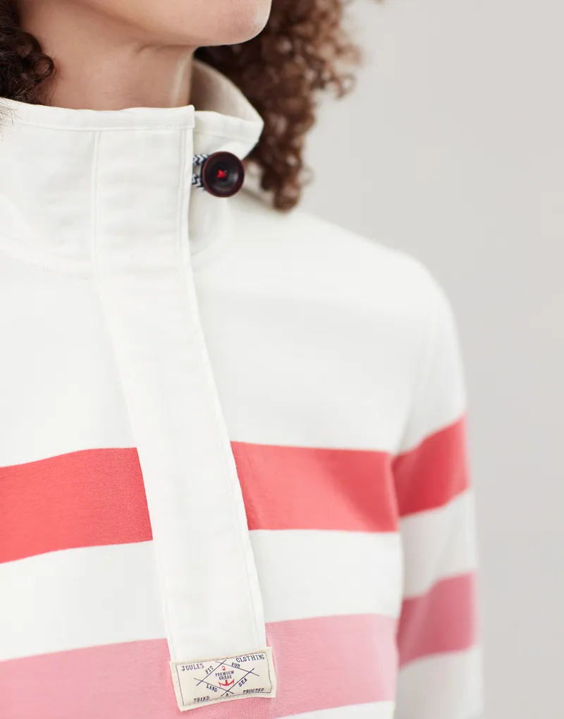 Joules Saunton Sweatshirt in Cream Pink Stripe-2