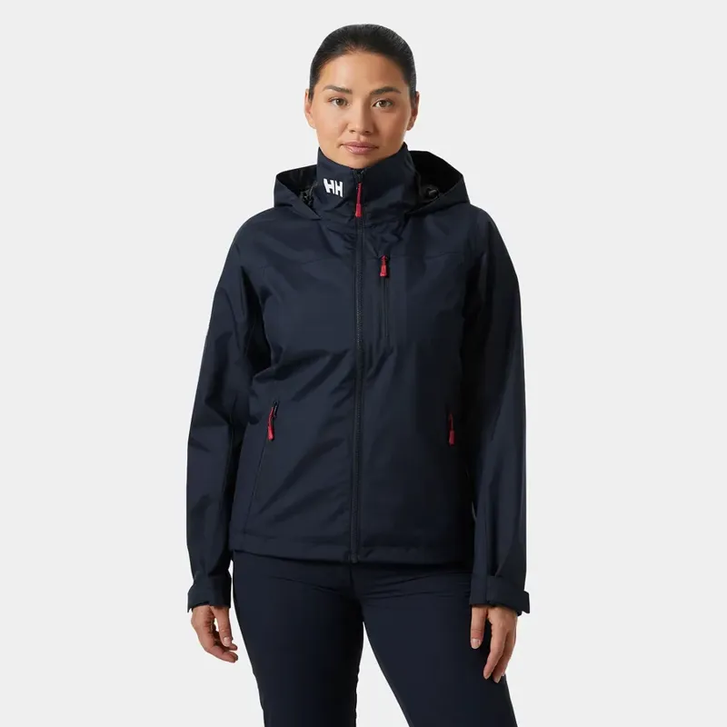 Helly Hansen Womens Crew Hooded Midlayer Jacket in Navy