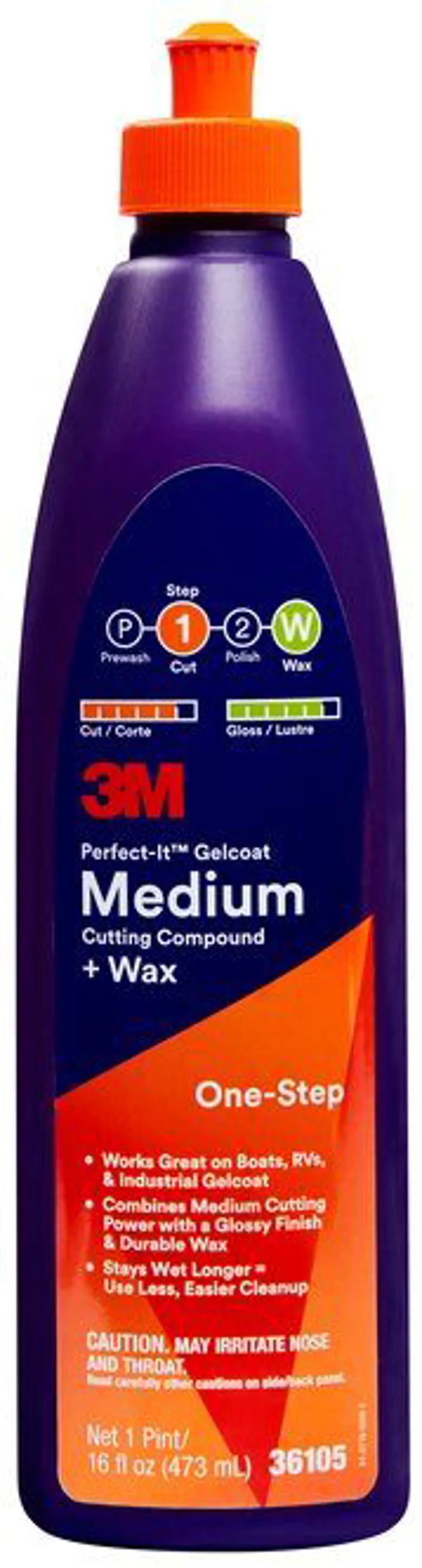 3M Perfect-It Gelcoat Medium Cutting Compound and Wax - 473ml