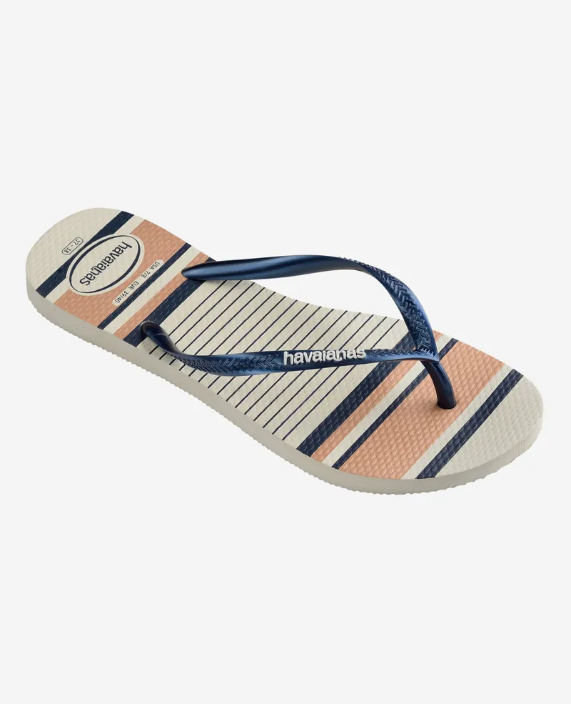 Havaianas Slim Nautical White Navy Blue Flip Flop-2