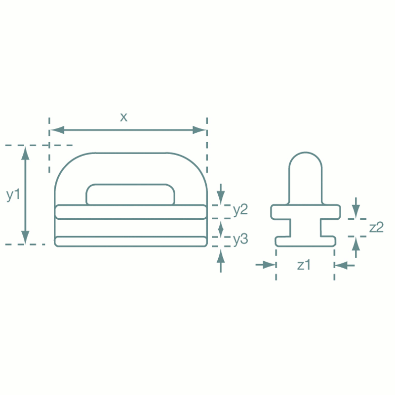 Sail Track Slider A-95  15.3mm x 45mm Nylon Black-1