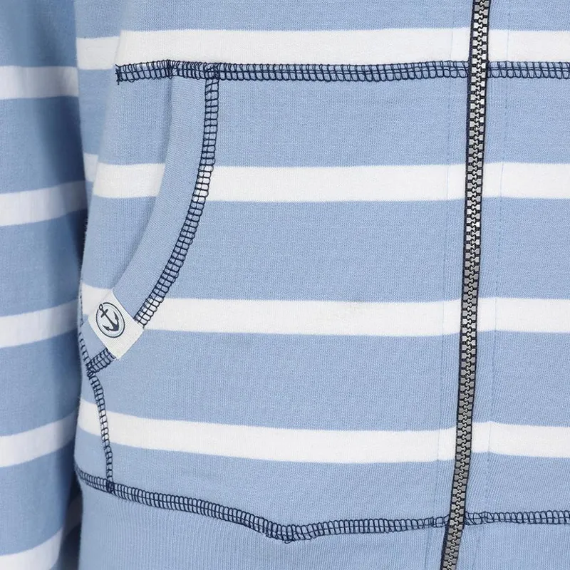 Lazy Jacks Striped Hooded Zip Sweater Sky-1