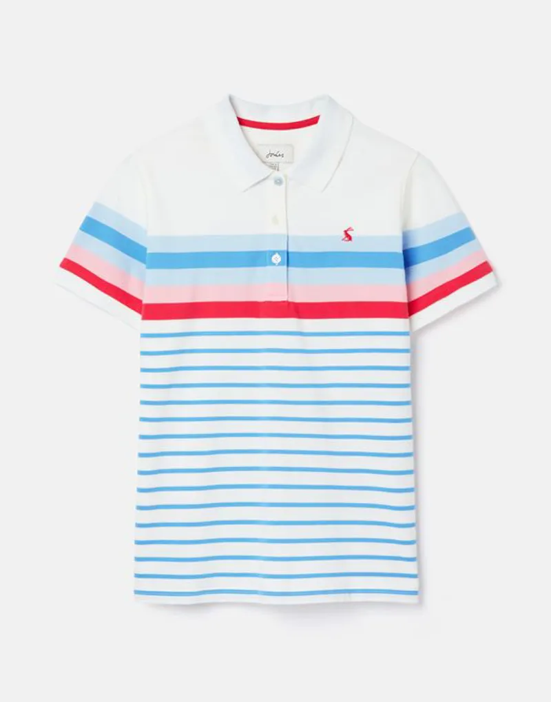 Joules Pippa Striped Polo Shirt Cream