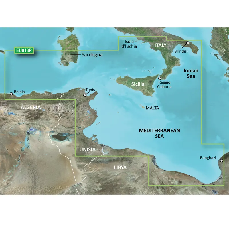 Garmin BlueChart g2 Vision HD Italy Southwest and Tunisia VEU013R