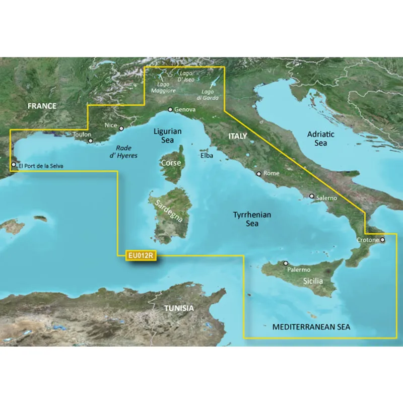 Garmin BlueChart g2 HD Mediterranean Sea, Central-West HXEU012R