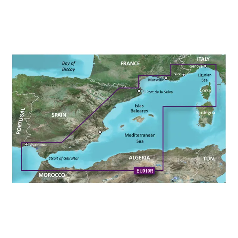 Garmin BlueChart g2 Vision HD Mediterranean, Genova-Ayamonte VEU010R