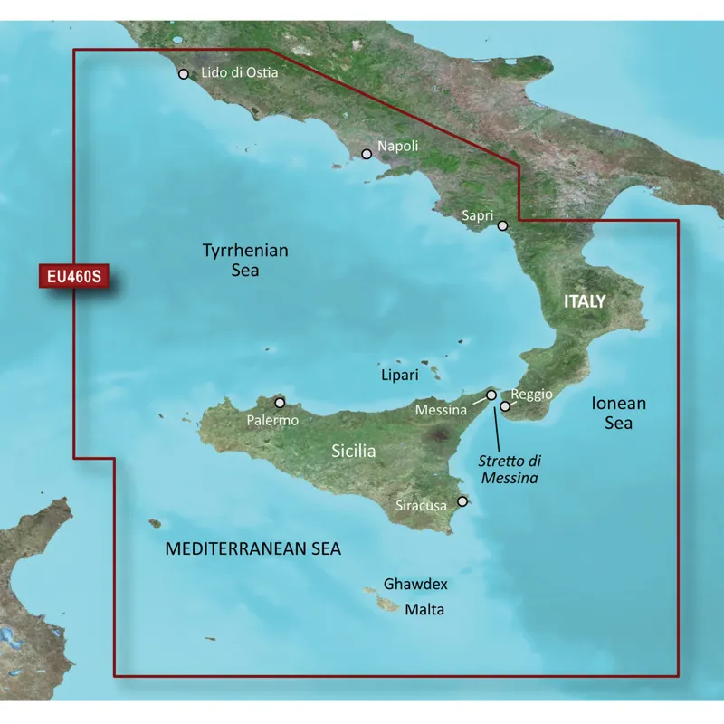 Garmin BlueChart g2 Vision HD Sicily to Lido de Ostia VEU460S