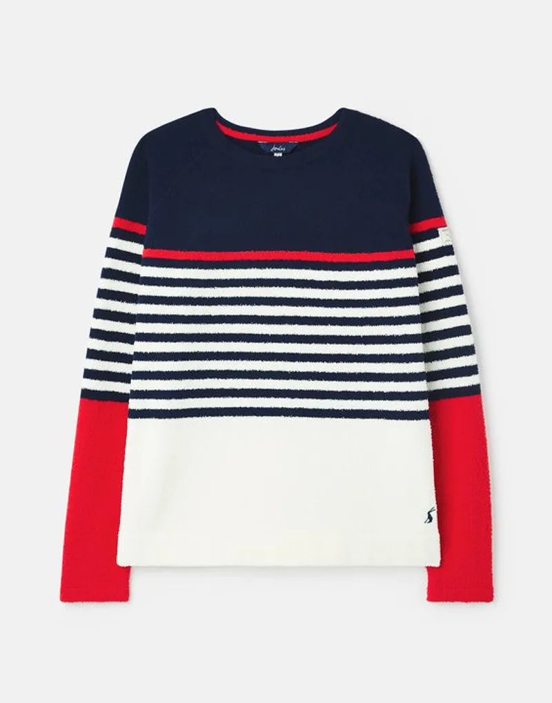 Joules Seaport Womens Chenille Jumper - Cream Navy Stripe - Clothing from  Oakfield