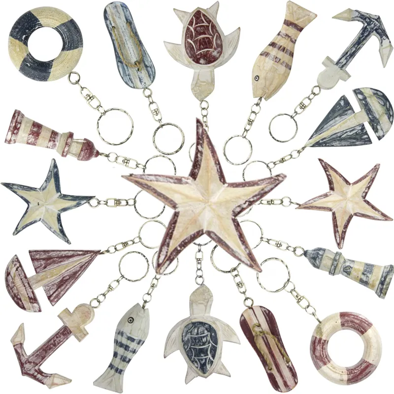 Hand-Carved Wooden Keyrings