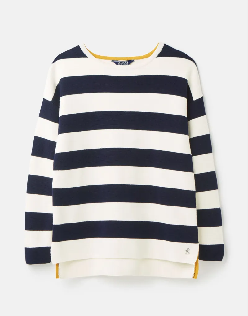 Joules UMA Milano Jumper in Navy Cream Stripe