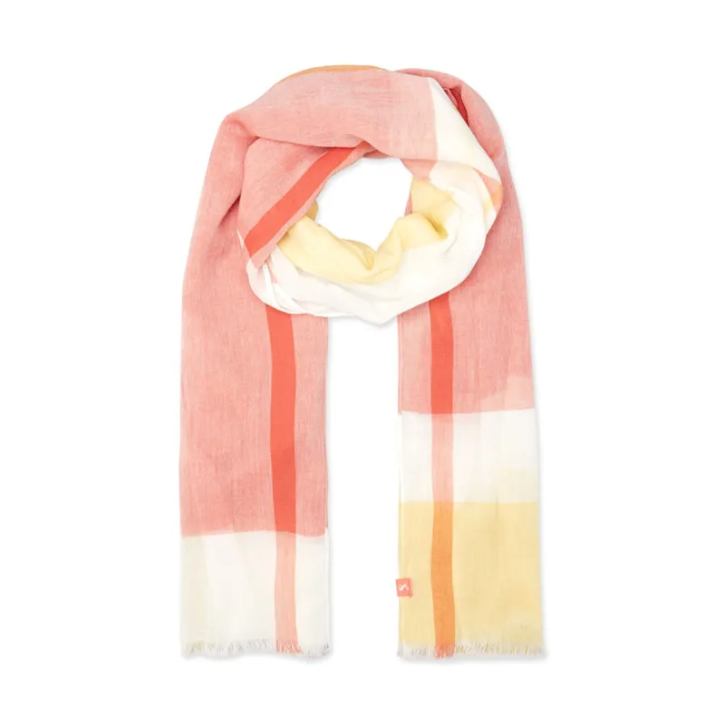 Joules Talia Lightweight Cotton Scarf in Orange
