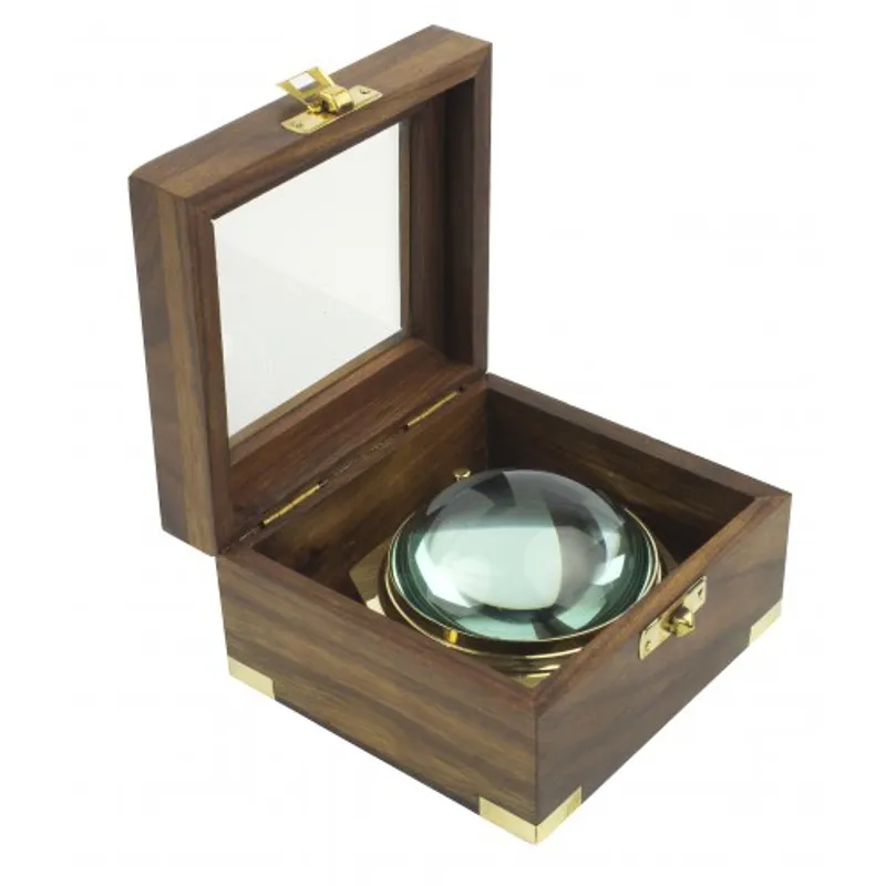 Domed Magnifier In Wooden Box