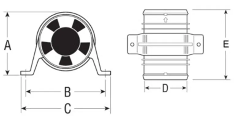 Turbo in line Blower 4 inch 12v-4
