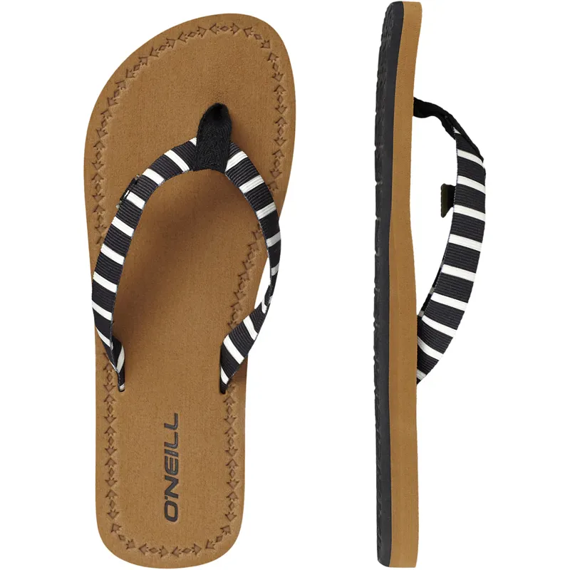 ONeill Woven Strap Flip Flops in Black