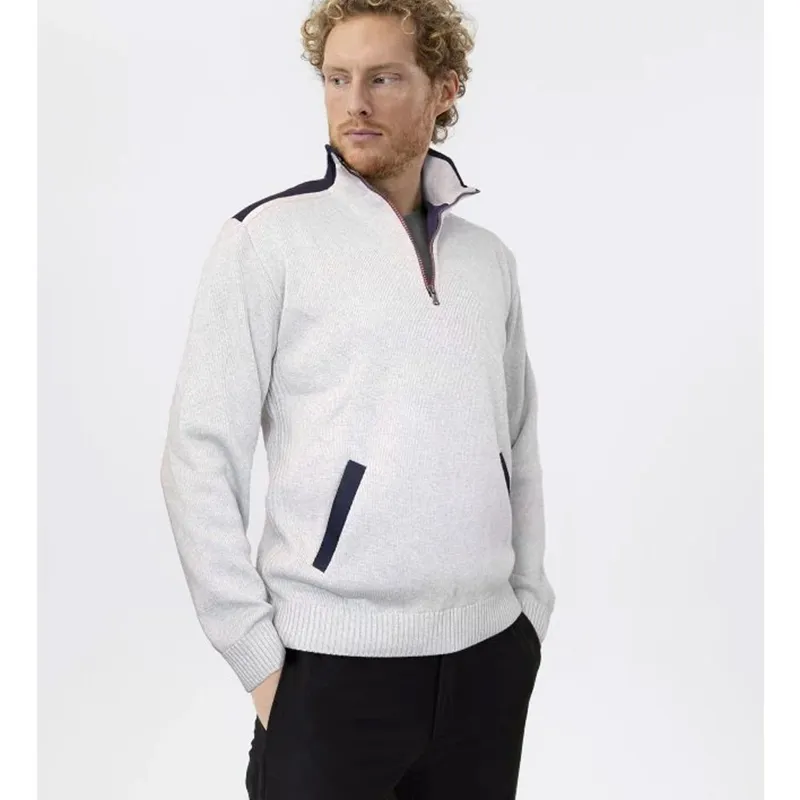 Holebrook Peter 1/4 Zip Windproof Jumper Light Grey-1