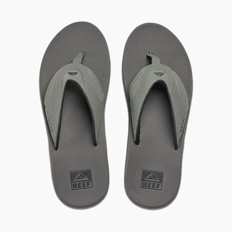 Reef Fanning Flip Flops in Grey/Black-1