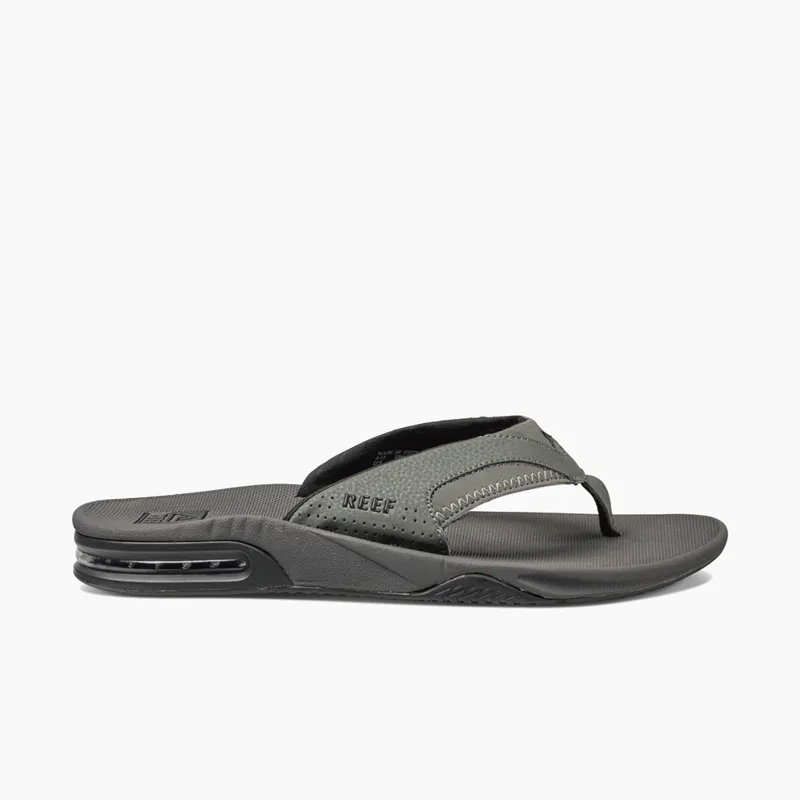 Reef Fanning Flip Flops in Grey/Black-2