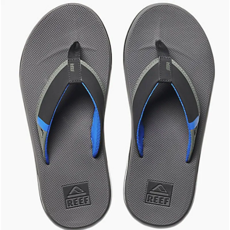 Reef Fanning Low Flip Flops in Grey/Blue-1