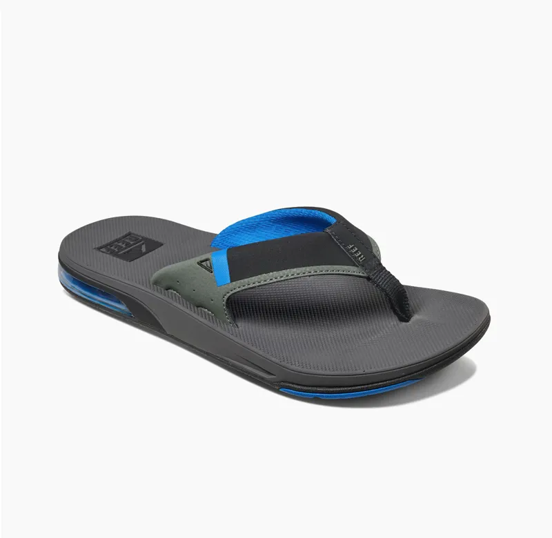 Reef Fanning Low Flip Flops in Grey/Blue
