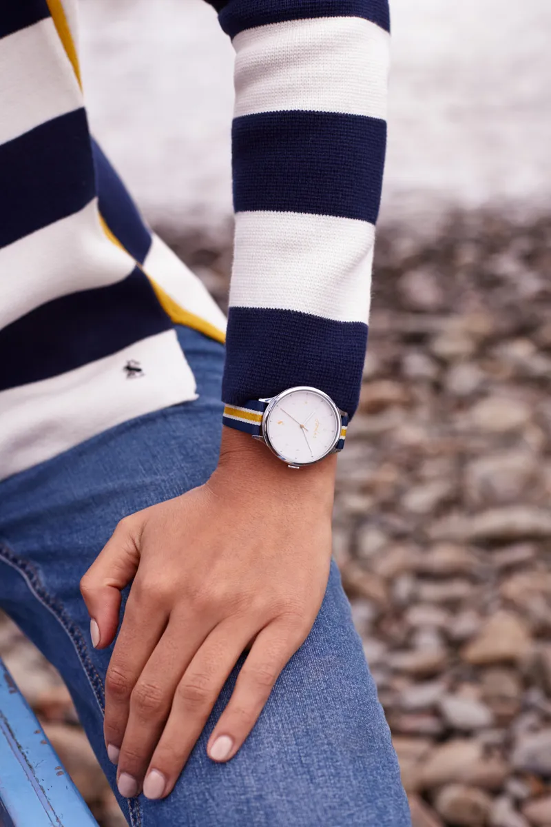 Joules UMA Milano Jumper in Navy Cream Stripe-6