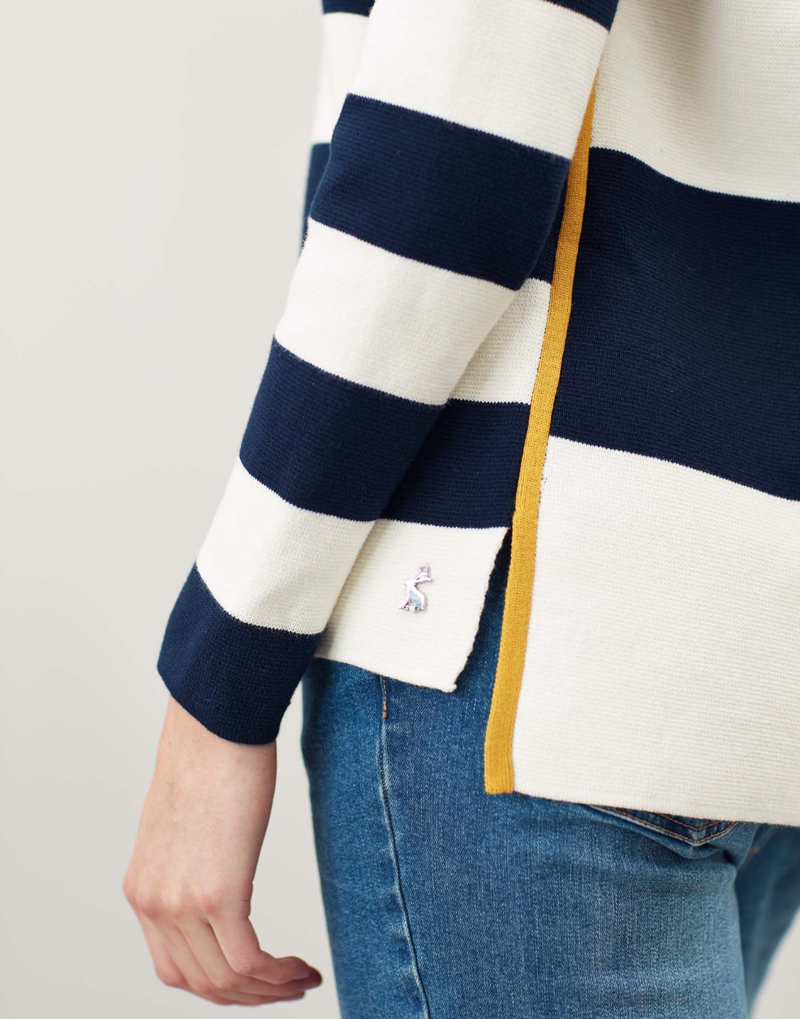 Joules UMA Milano Jumper in Navy Cream Stripe-2
